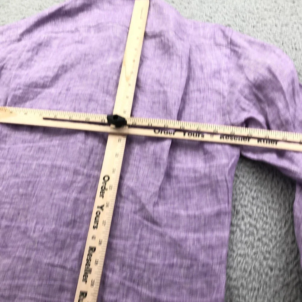 Polo Ralph Lauren Shirt Mens Small Purple Linen Long Sleeve Button Up Slim Fit